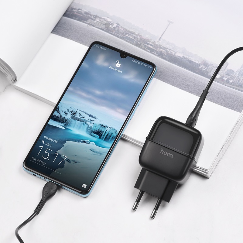 CHARGEUR HOCO C77A TYPE-C - NOIR – Image 5
