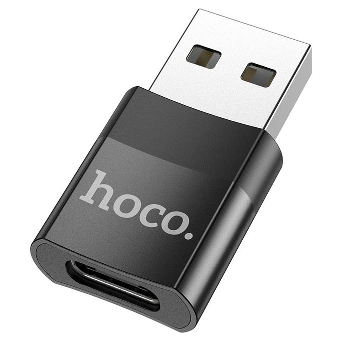 Hoco Adaptateur Otg Usb USB Mâle Vers Type C Femelle NOIR – Image 2