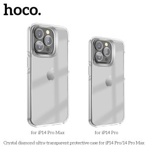 Coque de protection ultra-transparente Crystal Diamonds pour IP14 Pro Max, résistante à l'usure, protection de l'appareil photo, coque de téléphone portable