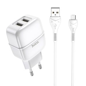 Chargeur mural "C77A Highway" chargeur double port EU plug set avec câble