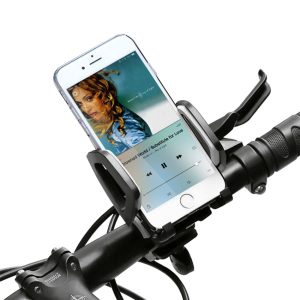 CA14 Support monté sur vélo et moto. Rotation à 360 ° avec coussinet en silicone souple pour la sécurité des téléphones mobiles de moins de 7 pouces 1. Matériau : combinaison ABS + PVC + EVA. 2. Zone d'utilisation : vélo, moto, peut être fixé sur le tube rond avec diamètre. 13mm-25mm. 3. Applicable aux appareils électroniques d'une largeur de 50 à 85 mm (moins de 7 pouces). 4. Le bouton de la poignée pour le verrouillage et la fixation, ce qui le rend stable et sécurisé. 5. Tournant à 360 °, avec bouton semi-automatique pour l'extension, associé à un coussinet en silicone souple et à un matériau EVA, pour protéger efficacement l'apparence du corps du vélo / moto et l'apparence des appareils électroniques.