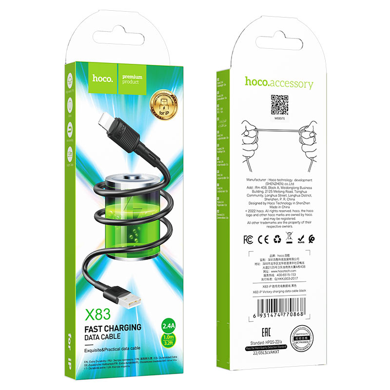 Câble USB vers Lightning "X83 Victory" synchronisation des données de charge