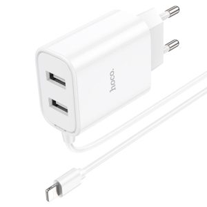 Chargeur mural "C103A Courser" EU double port avec câble intégré