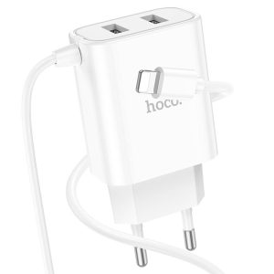 Chargeur mural "C103A Courser" EU double port avec câble intégré