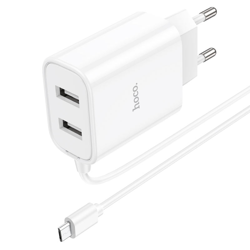 Chargeur mural "C103A Courser" EU double port avec câble intégré