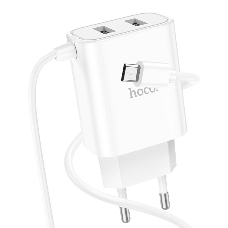 Chargeur mural "C103A Courser" EU double port avec câble intégré