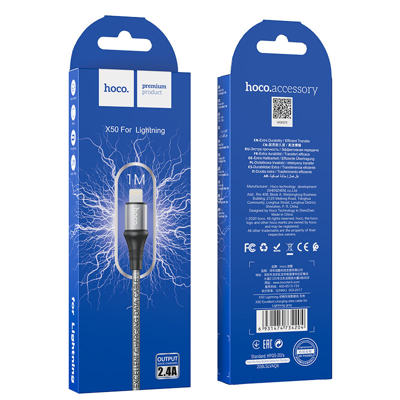 Câble USB vers Lightning "X50 Excellent" synchronisation des données de charge
