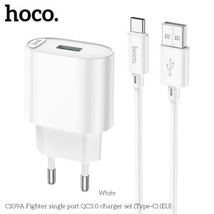 Chargeur rapide C109A 18W QC3.0 avec câble de type C
