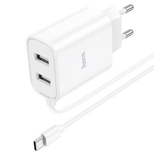 Chargeur mural "C103A Courser" EU double port avec câble intégré