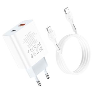 Chargeur mural "C97A" PD20W+QC3.0 EU set avec câble IP