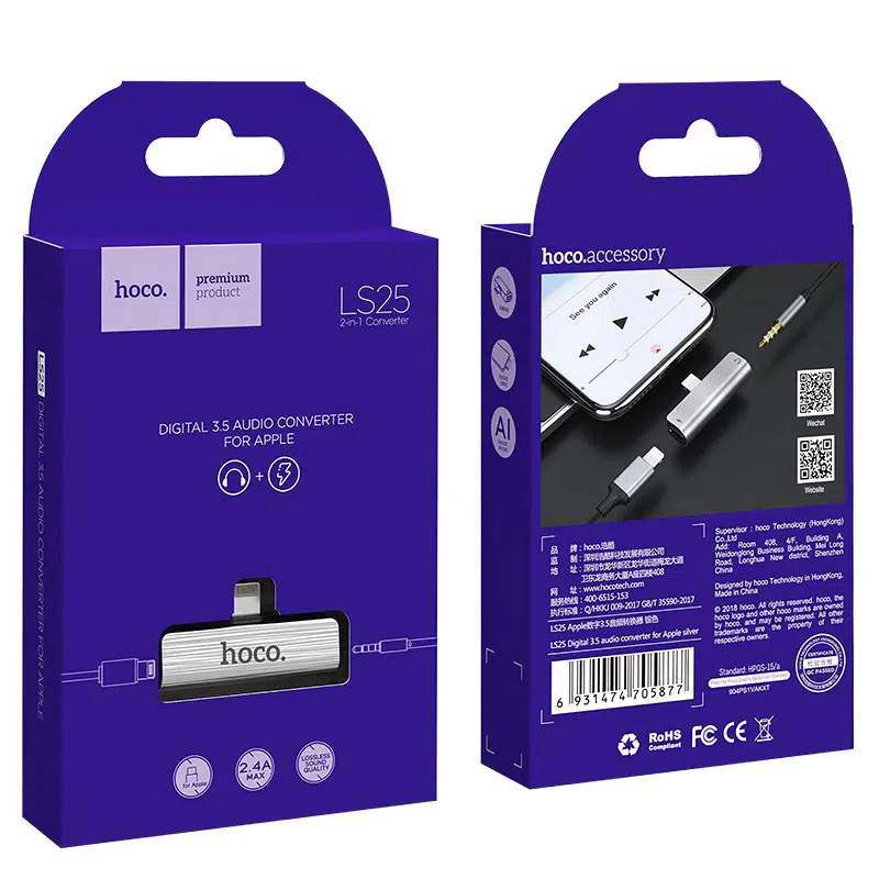 Adaptateur Lightning vers 3,5 mm « LS25 »