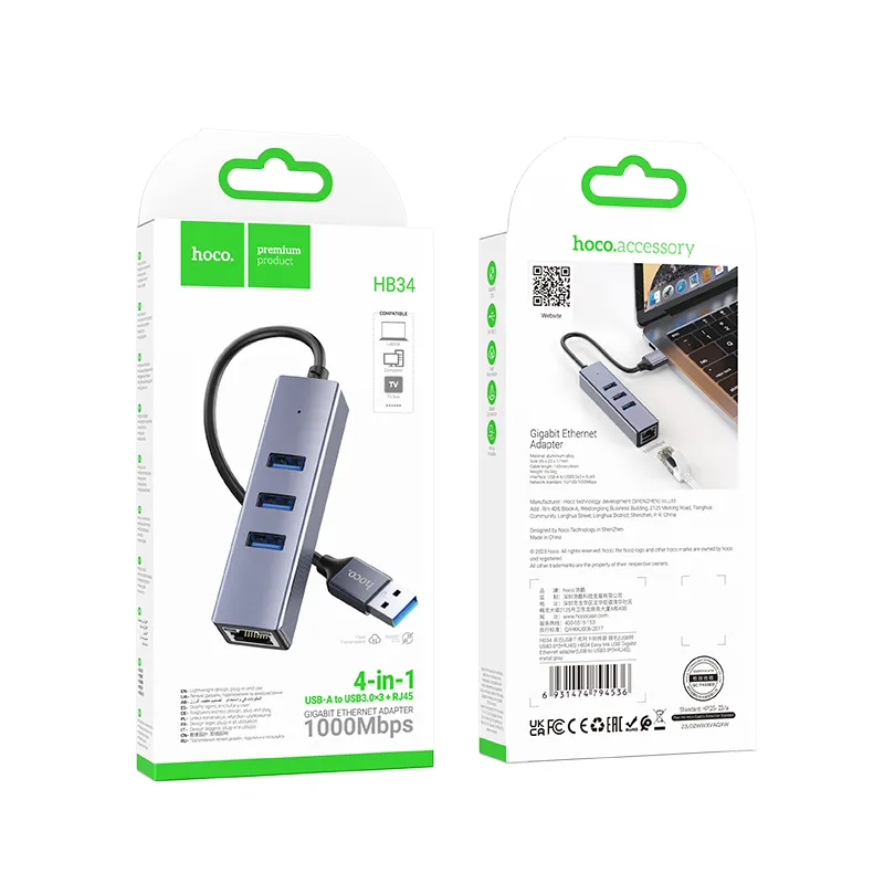 Adaptateur Réseau 4 en 1 HB34 HOCO – Image 6