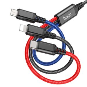 Câble de charge 3en1 Micro-USB+Type-C+Lightning X76 HOCO