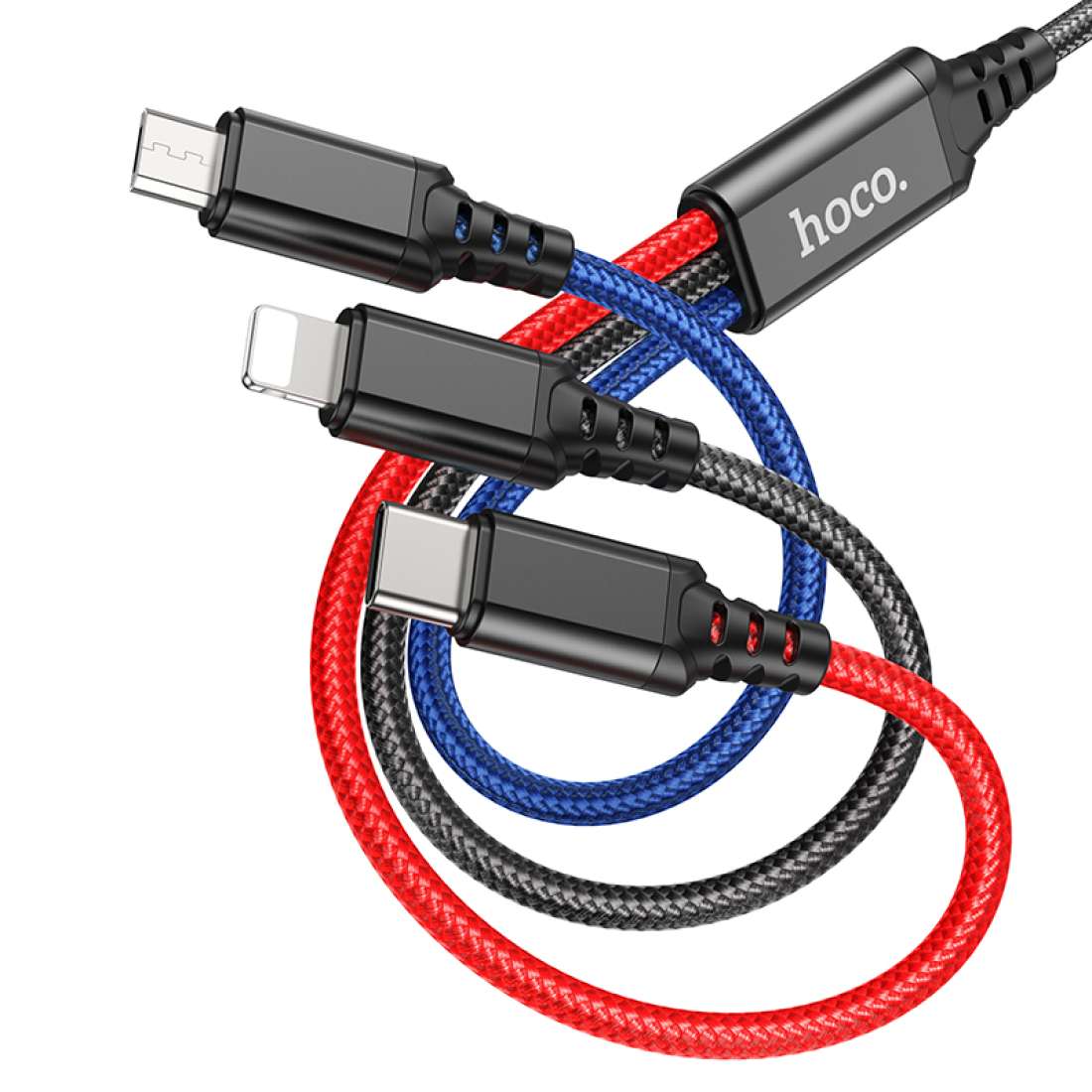 Câble de charge 3en1 Micro-USB+Type-C+Lightning X76 HOCO