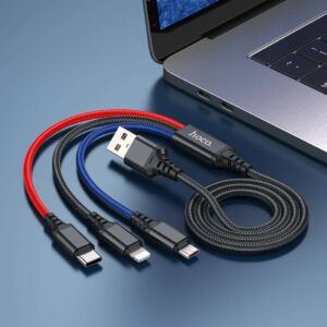 Câble de charge 3en1 Micro-USB+Type-C+Lightning X76 HOCO