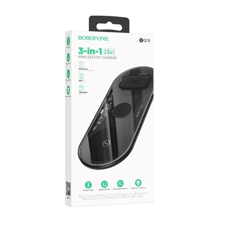 Chargeur Rapide Sans Fil 3 en 1 BQ19 BOROFONE