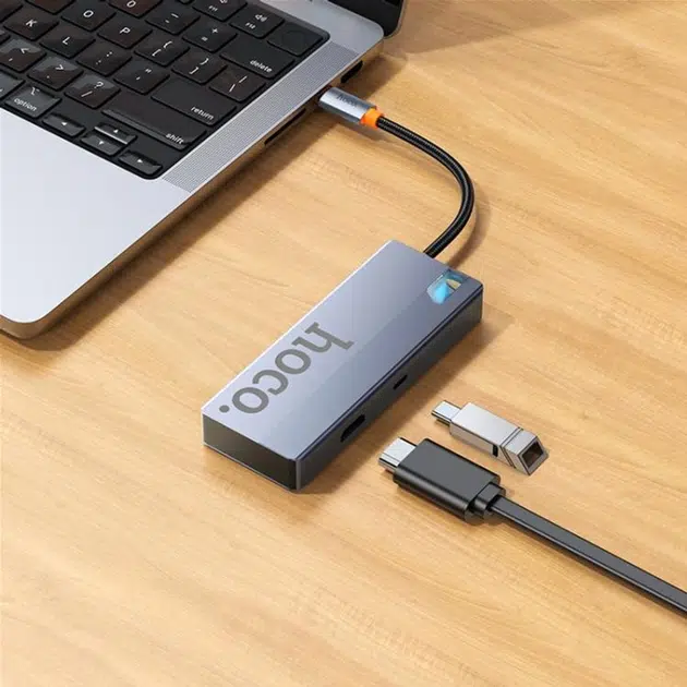 Adaptateur 5 en 1 Type-C vers HDMI+PD+USB 3.0 HB50 HOCO – Image 6