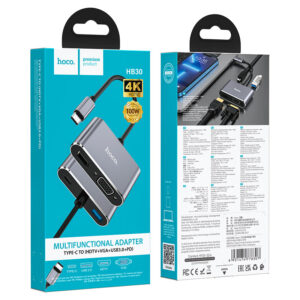 Hub 4-en-1 HDMI UHD VGA USB 3.0 HB30 HOCO
