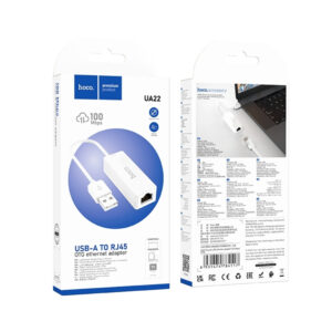 Adaptateur Ethernet USB-C & USB-A vers RJ45 UA22 HOCO