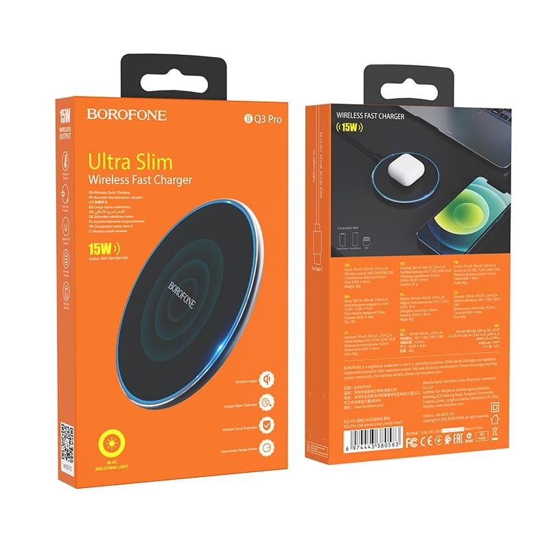 Chargeur rapide sans fil 15 W BQ3 Pro BOROFONE