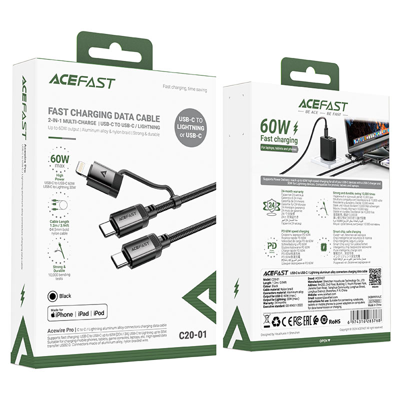 Câble USB-C vers Lightning / USB-C C20-01 ACEFAST