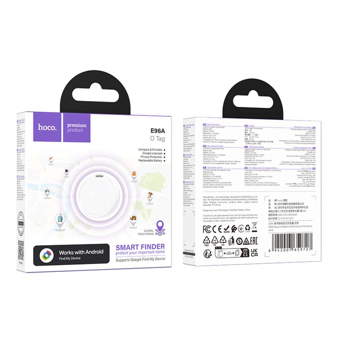 Localisateur Bluetooth pour Android E96A HOCO