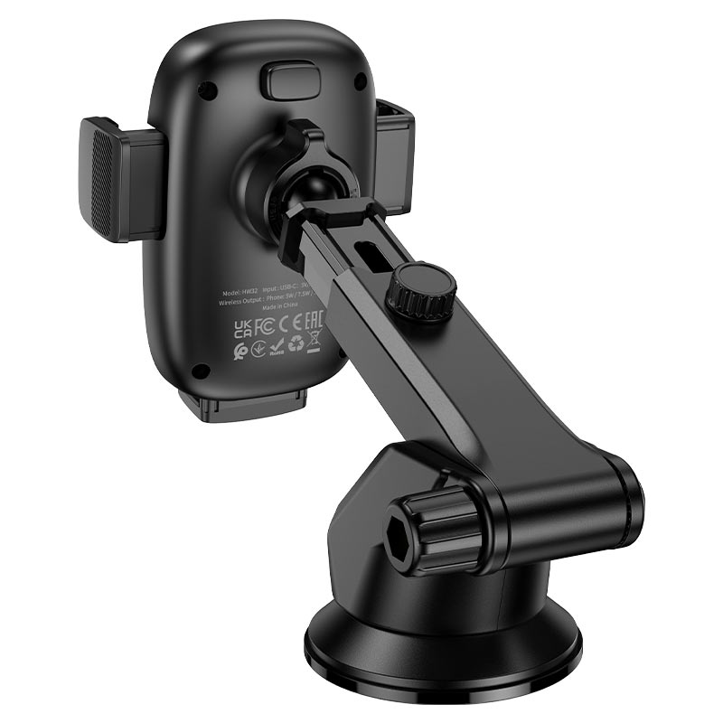 Support & chargeur sans fil de téléphone pour voiture HW32 HOCO – Image 4