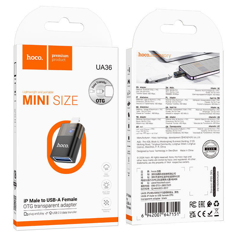 OTG iP male vers USB-C femelle UA36A HOCO