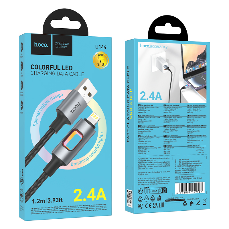 Câble de charge USB vers Lightning U144 HOCO