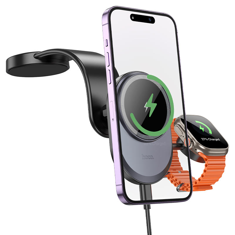 Chargeur sans fil voiture magnétique 2-en-1 HW28 HOCO