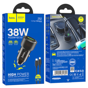 Chargeur de voiture avec câble 38W Z52 HOCO