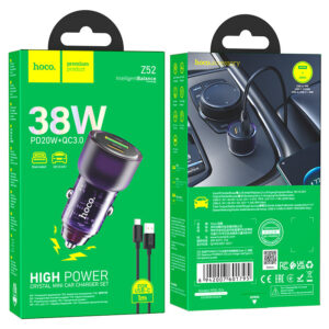 Chargeur de voiture avec câble 38W Z52 HOCO