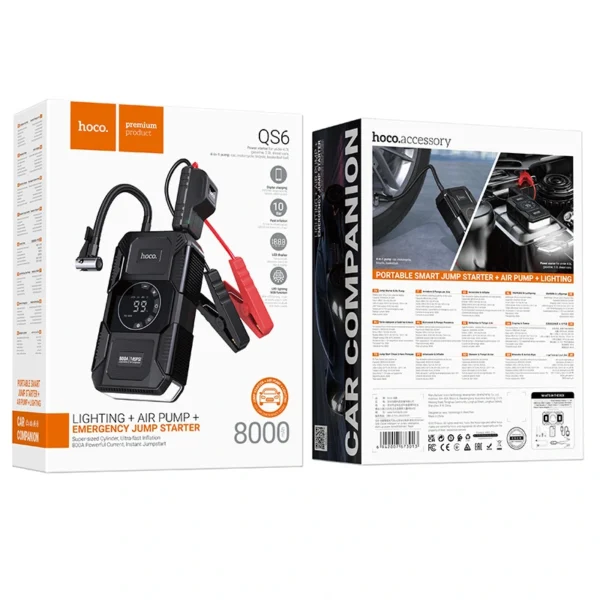 Démarreur de Voiture & Gonfleur Intelligent 4-en-1 QS6 HOCO – Image 9