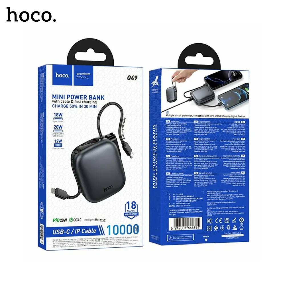 Batterie Externe 10 000 mAh Q49 HOCO