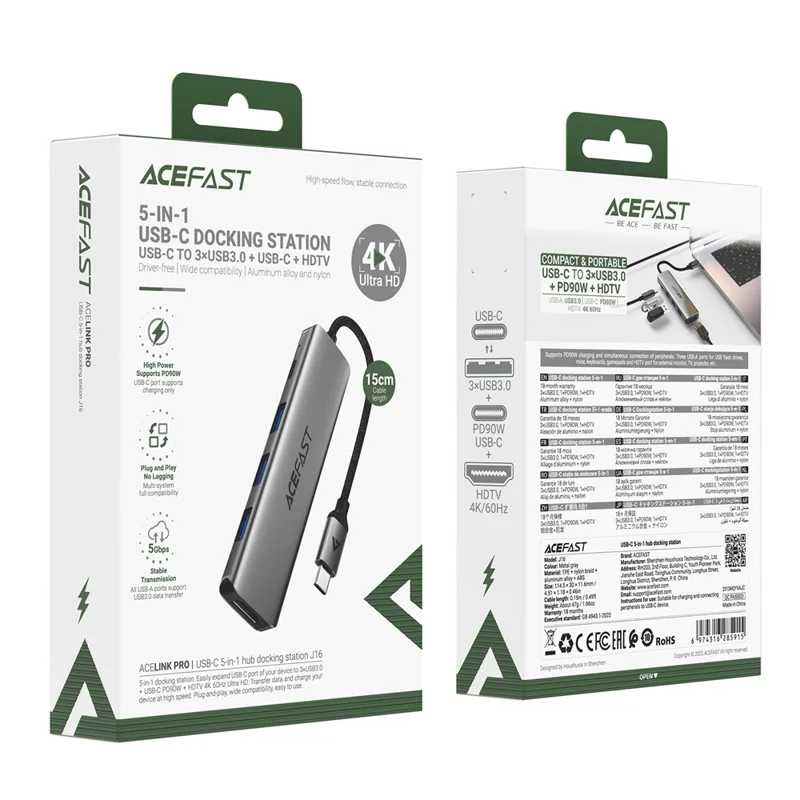 Station d'Accueil USB-C 5-en-1 J16 ACEFAST