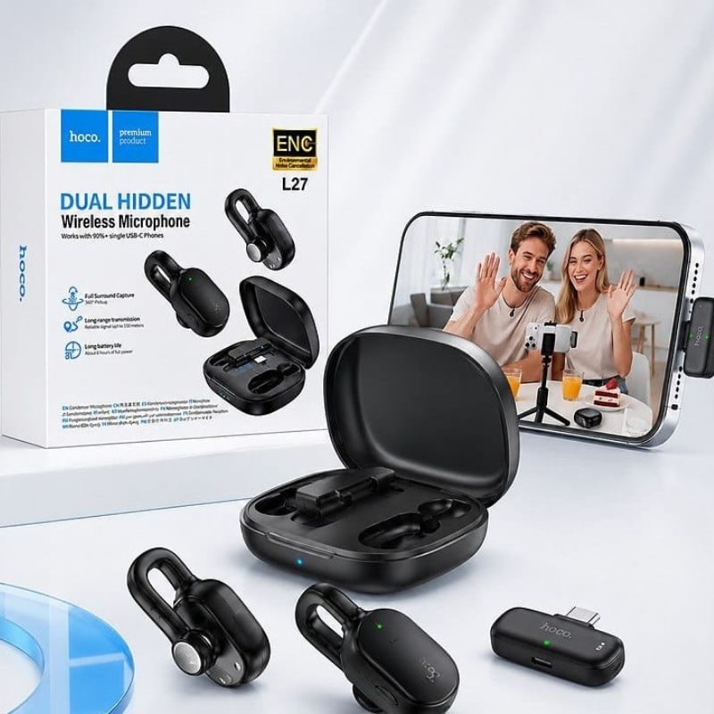 Micro Sans Fil Double L27 USB-C HOCO – Image 3