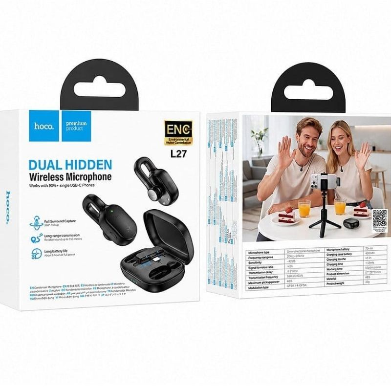 Micro Sans Fil Double L27 USB-C HOCO