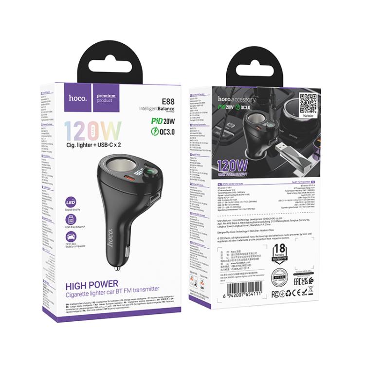 Transmetteur FM Bluetooth E88 HOCO – Image 3