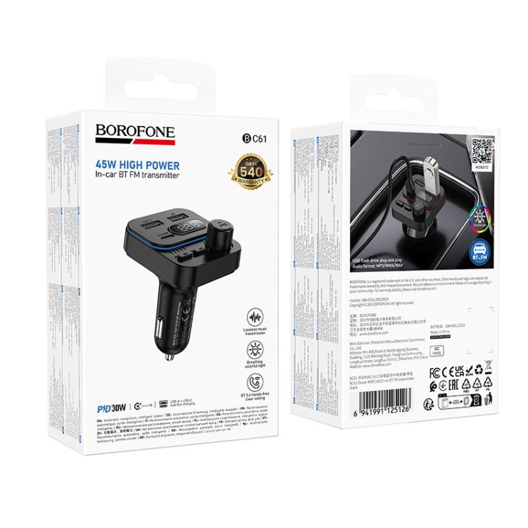 Transmetteur FM Bluetooth 45W BC61 BOROFONE