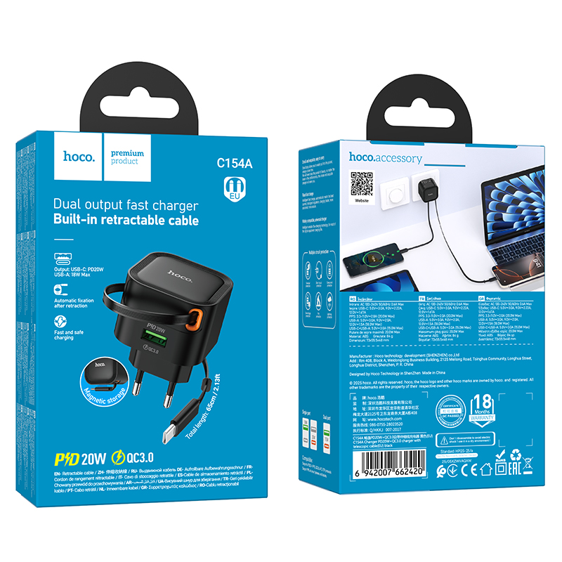 Chargeur Secteur 20W C154A HOCO