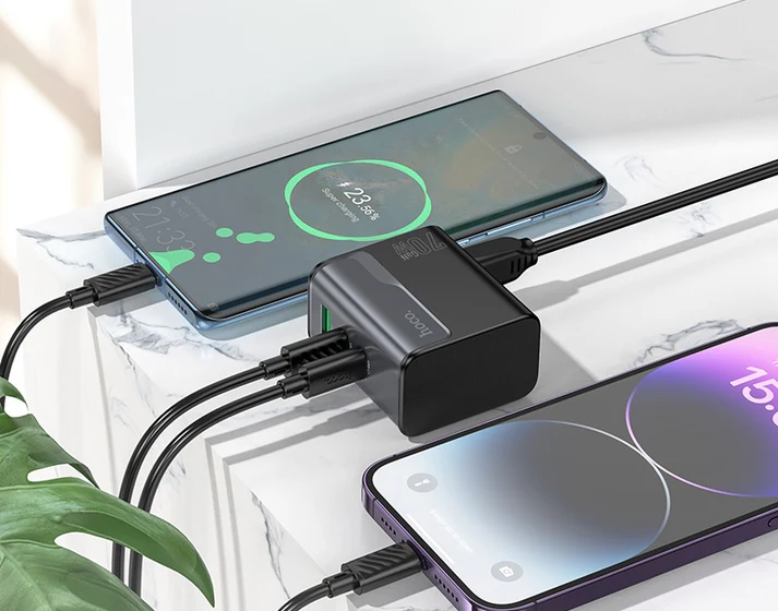 Chargeur Secteur 70W 3 Ports CS76A HOCO – Image 2