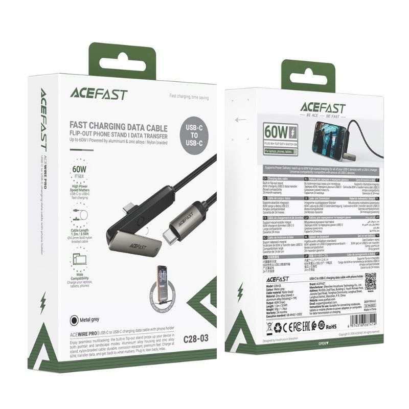 Câble USB-C 60W avec Support C28-03 ACEFAST
