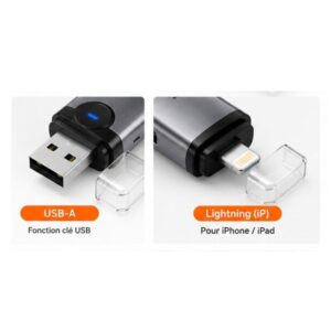Lecteur de Cartes SD/TF USB-A & Lightning HB56A HOCO