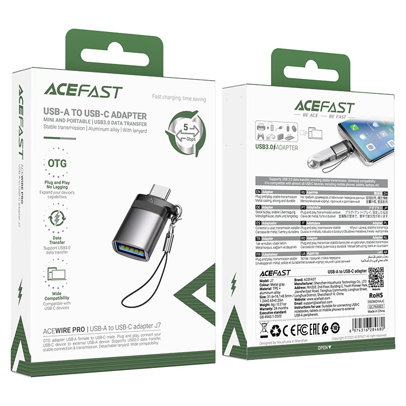 Adaptateur OTG USB-A vers USB-C J7 ACEFAST