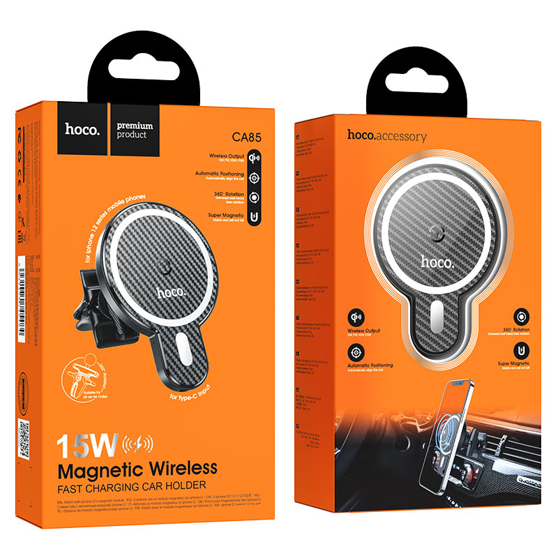 Support & Chargeur Sans Fil Voiture 15W CA85 HOCO