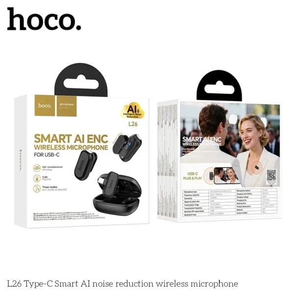 Microphone Sans Fil Type-C avec Réduction de Bruit IA L26 HOCO