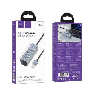 Hub USB-A 4 en 1 avec 4 Ports USB 2.0 480 Mbps HB1A HOCO