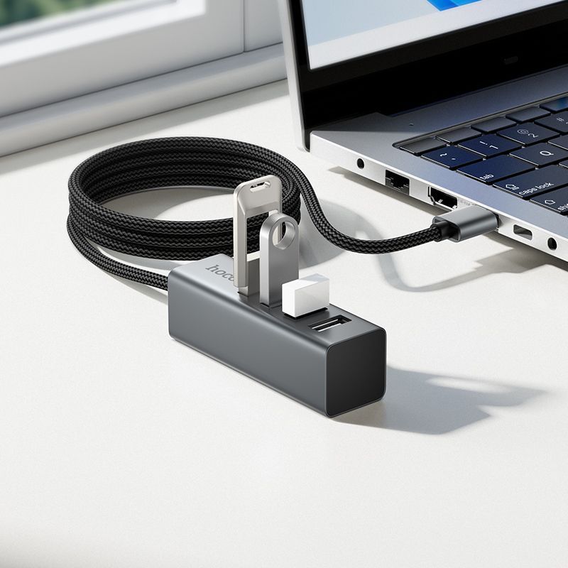 Hub USB-A 4 en 1 avec 4 Ports USB 2.0 480 Mbps HB1A HOCO