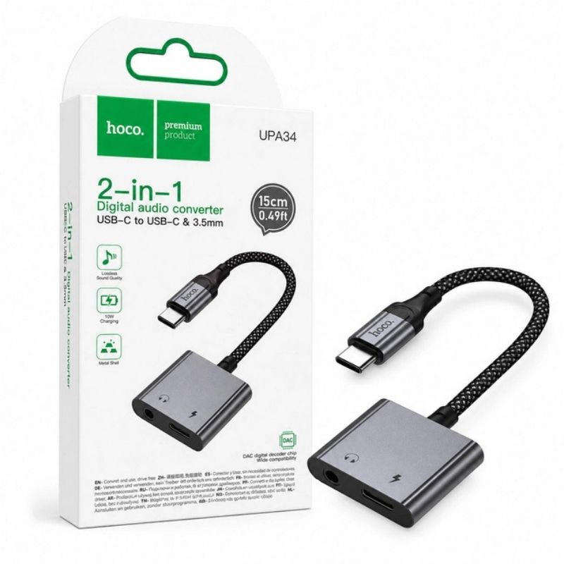 Adaptateur Audio USB-C 2 en 1 UPA34 HOCO