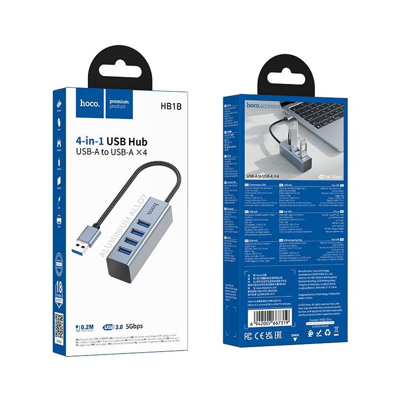 Hub USB 4 Ports USB 3.0 HB1B HOCO